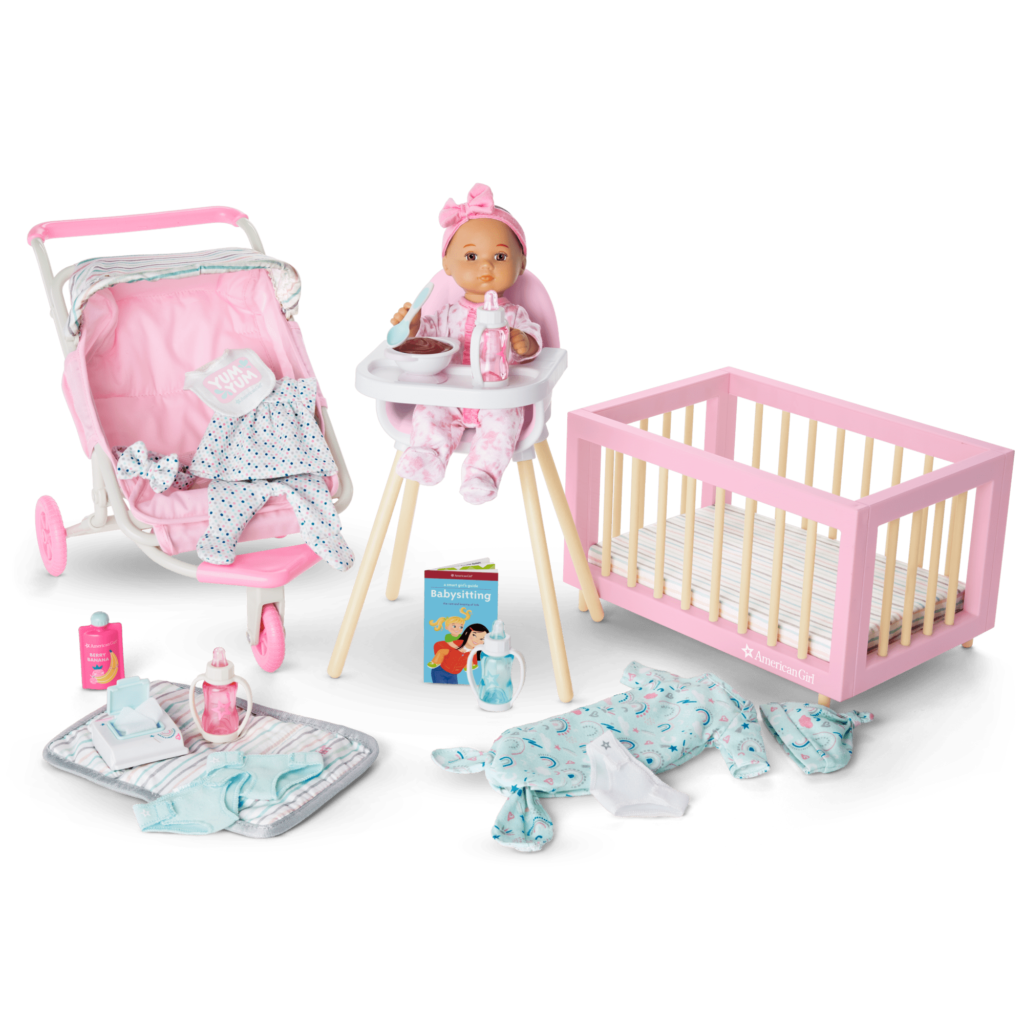 Little Bitty Baby™ Layette & High Chair Set for 7.75-inch Dolls - Image 7