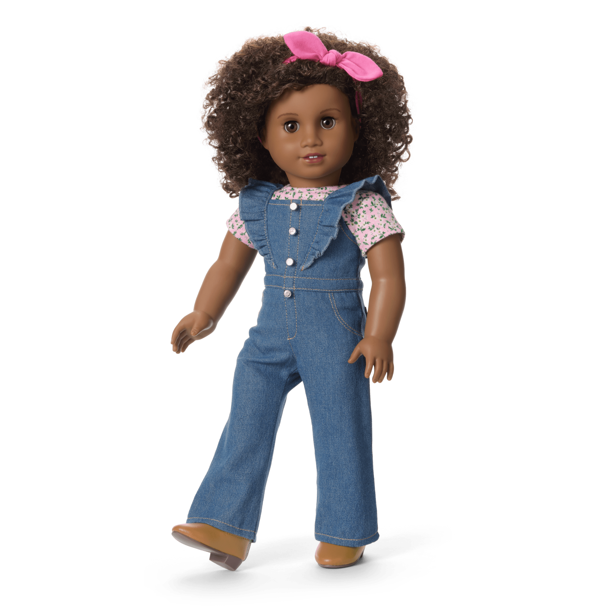Western Flowers Denim Jumpsuit for 18-inch Dolls - Image 2