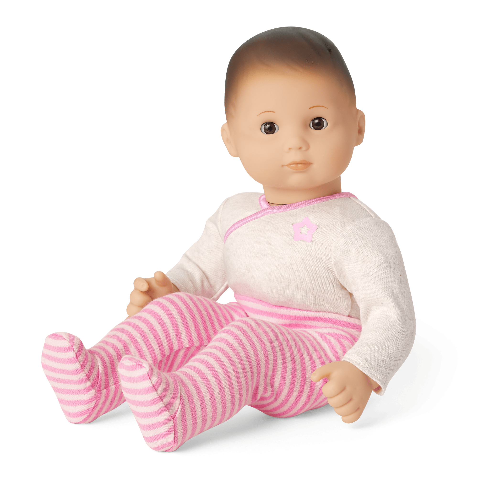 Bitty Baby® Doll #2 with brown hair in Pretty Pink